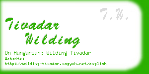 tivadar wilding business card